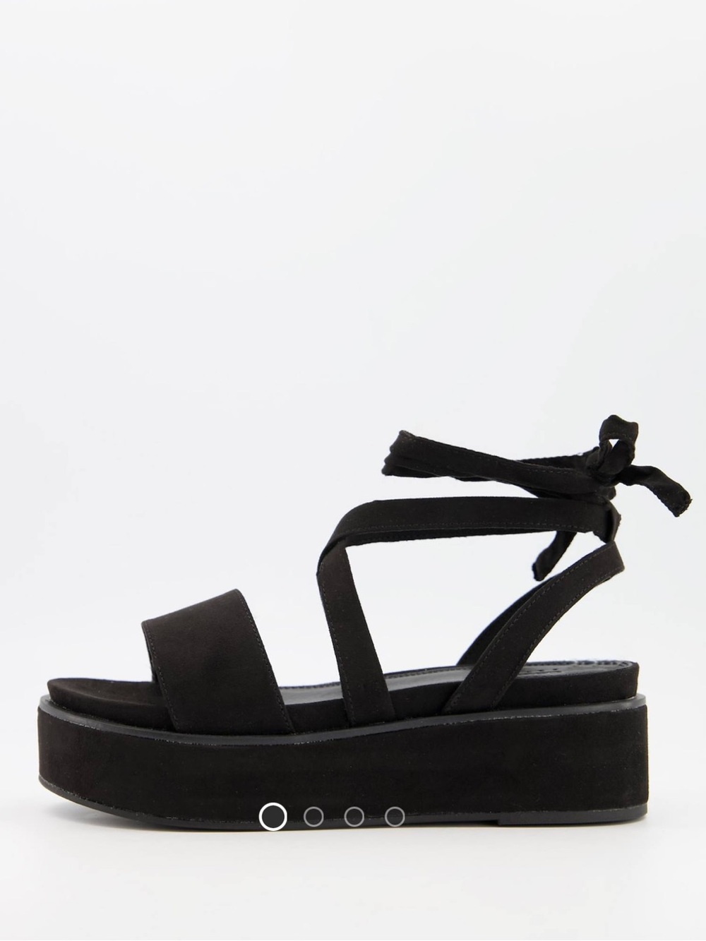 NEW Tie-Leg Black Flatform Sandals
